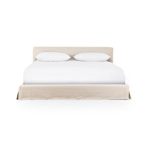 Aidan Slipcovered King Bed, Brussels Natural