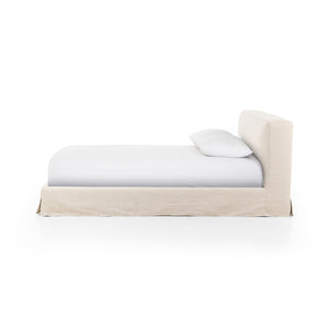 Aidan Slipcovered King Bed, Brussels Natural
