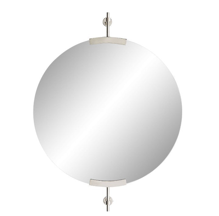 Steven Small Round Mirror - Polished Nickel