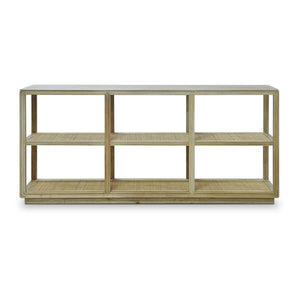 Malibu Console with Rattan Shelves