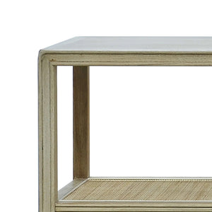 Malibu Console with Rattan Shelves