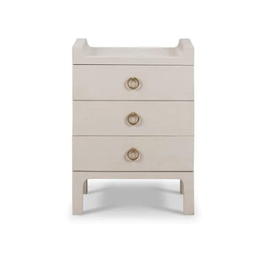 Felton Linen Wrapped Nightstand, Putty