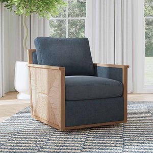 Normandy Swivel Accent Chair - Blue