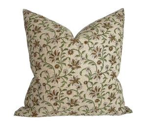 Floral Vine Throw Pillow Cover, 22" Square