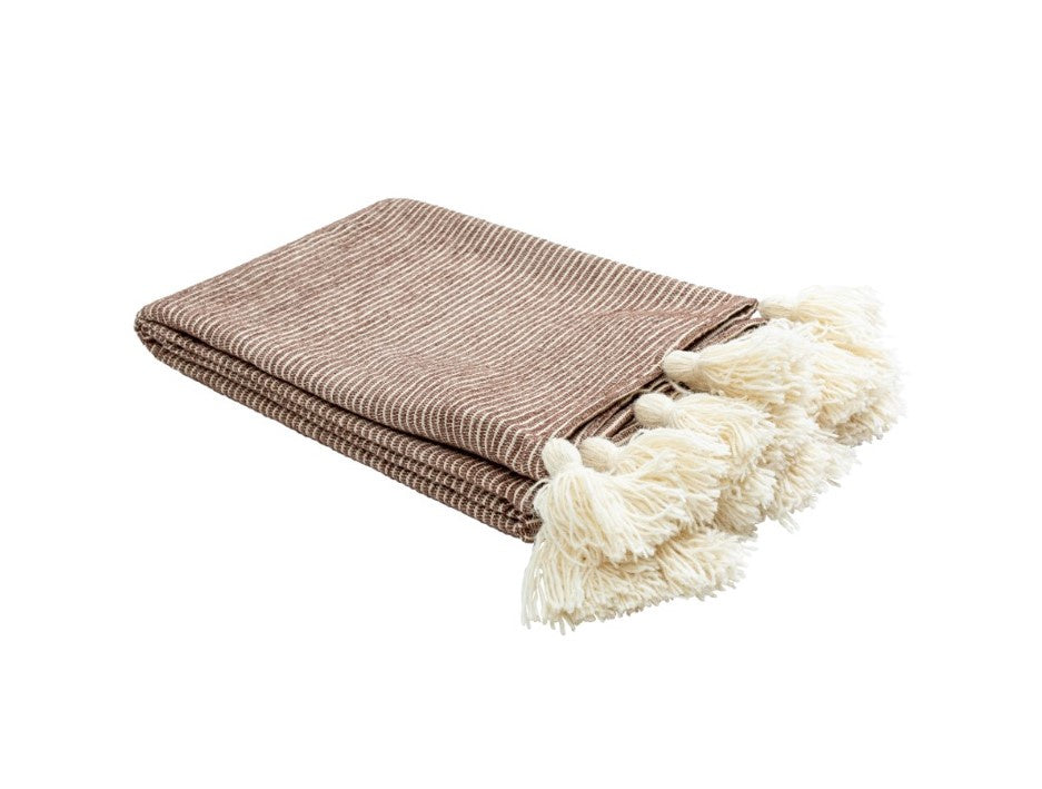 Kapri Throw w/ Tassels - Dark Brown