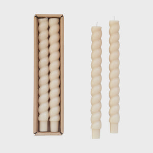 Twisted Taper Candles - Unscented Set 2