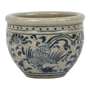 Porcelain Blue/White Small Bird Pot