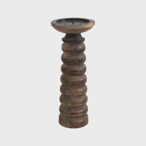 Mango Wood 10 Candle Holder - 2" Pillar