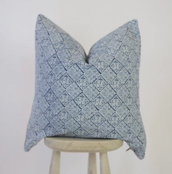 Aroon in Blue Throw Pillow Cover - 22 x 22