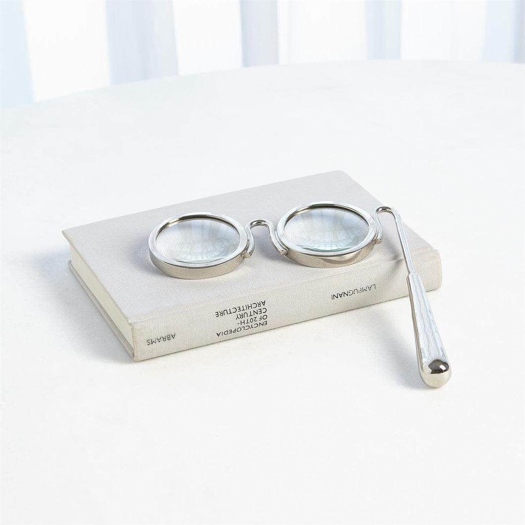 Lorgnette Magnifying Glass, Nickel