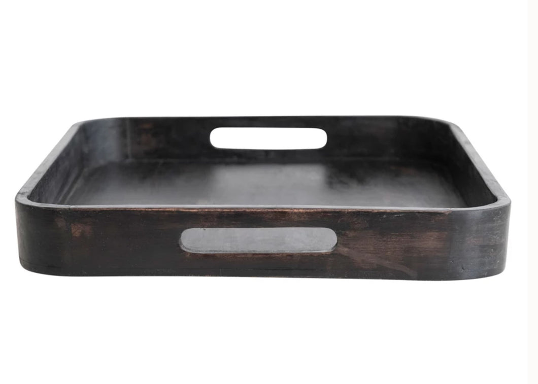 Mango Wood Tray, Black