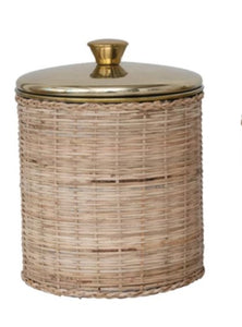 Rattan Wrapped Canister, Small