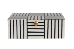 Resin Box, Black/White Stripe