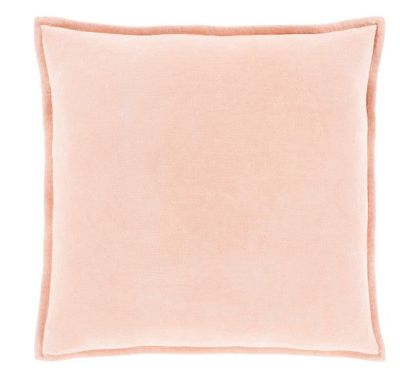 Cotton Velvet Peach Throw Pillow - 22 x 22