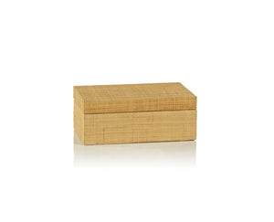 Bungalow Grasscloth Box (Suede Interior) - Small