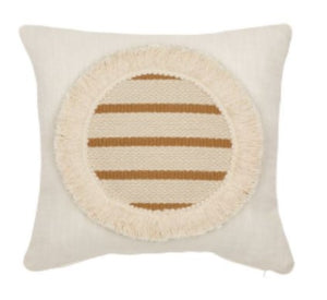 Kolton Stripe Rafia Circle Throw Pillow - 20x20