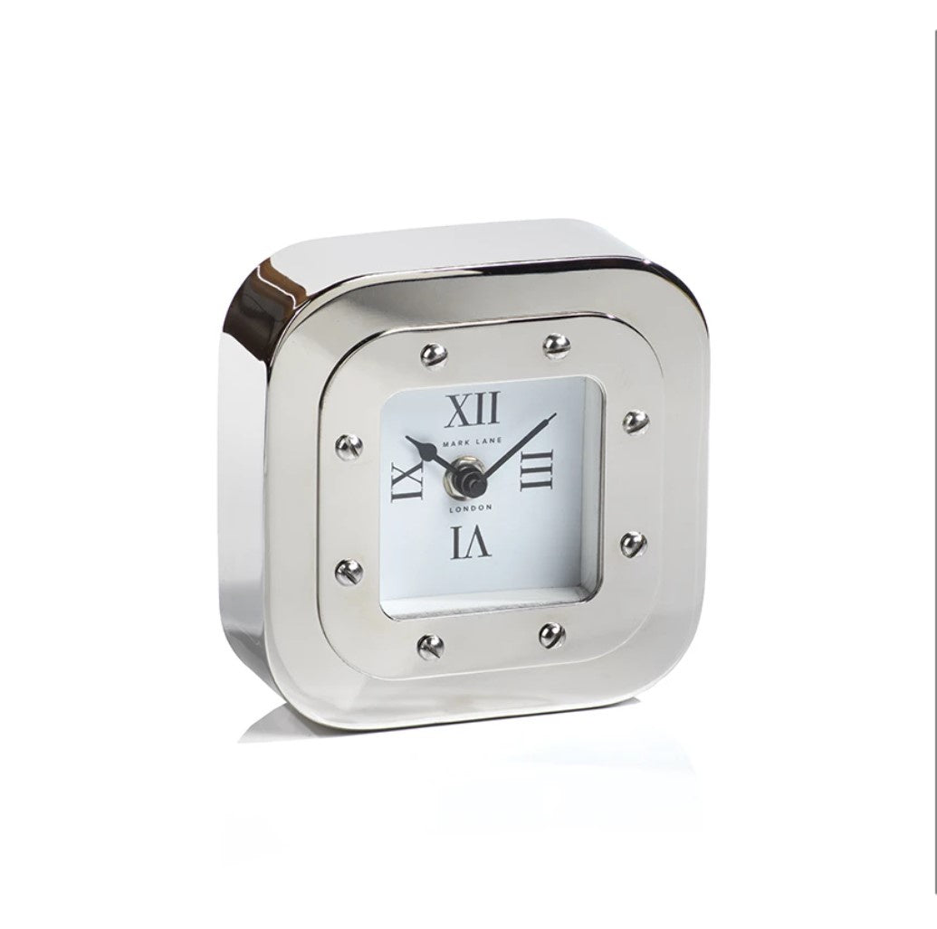 Mark Lane Table Clock - Nickel - Small