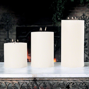 3 Wick Pillar Candle Unscented 5"x8"