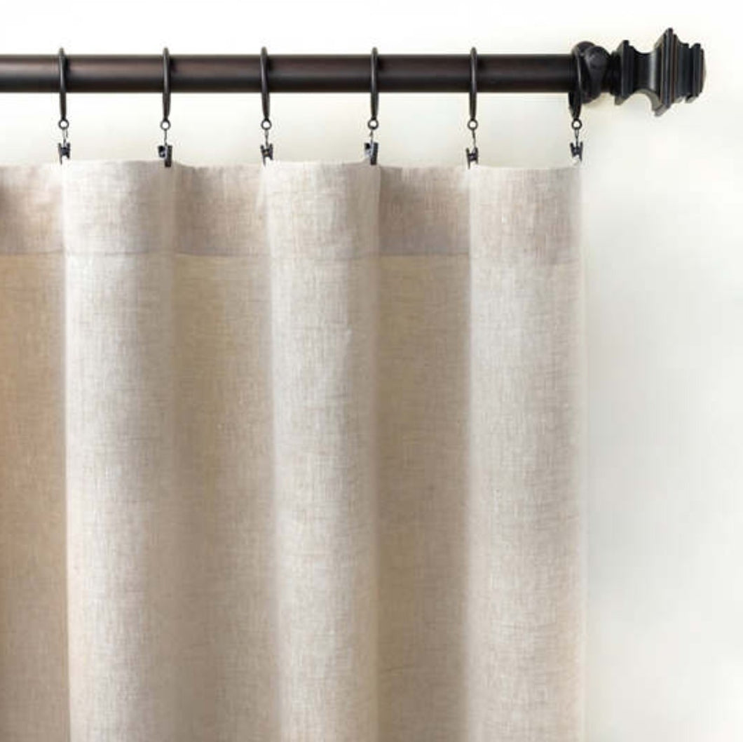 Natural Linen Curtain Panel, 115