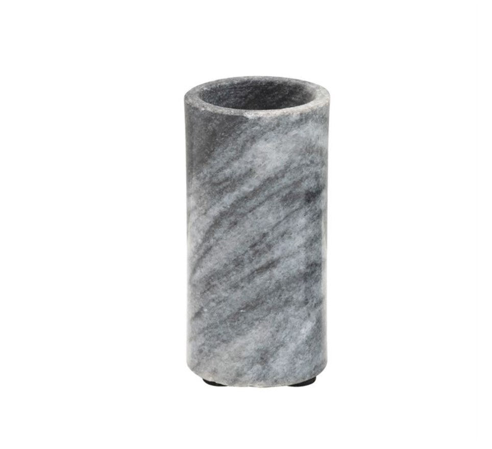 Marble Tealight Holder, Tall Black